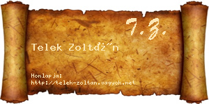 Telek Zoltán névjegykártya